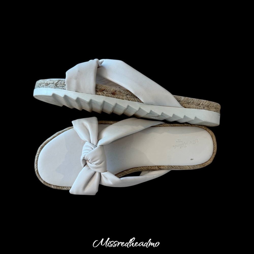 Universal Thread White Knotted Slide Sandals - image 3